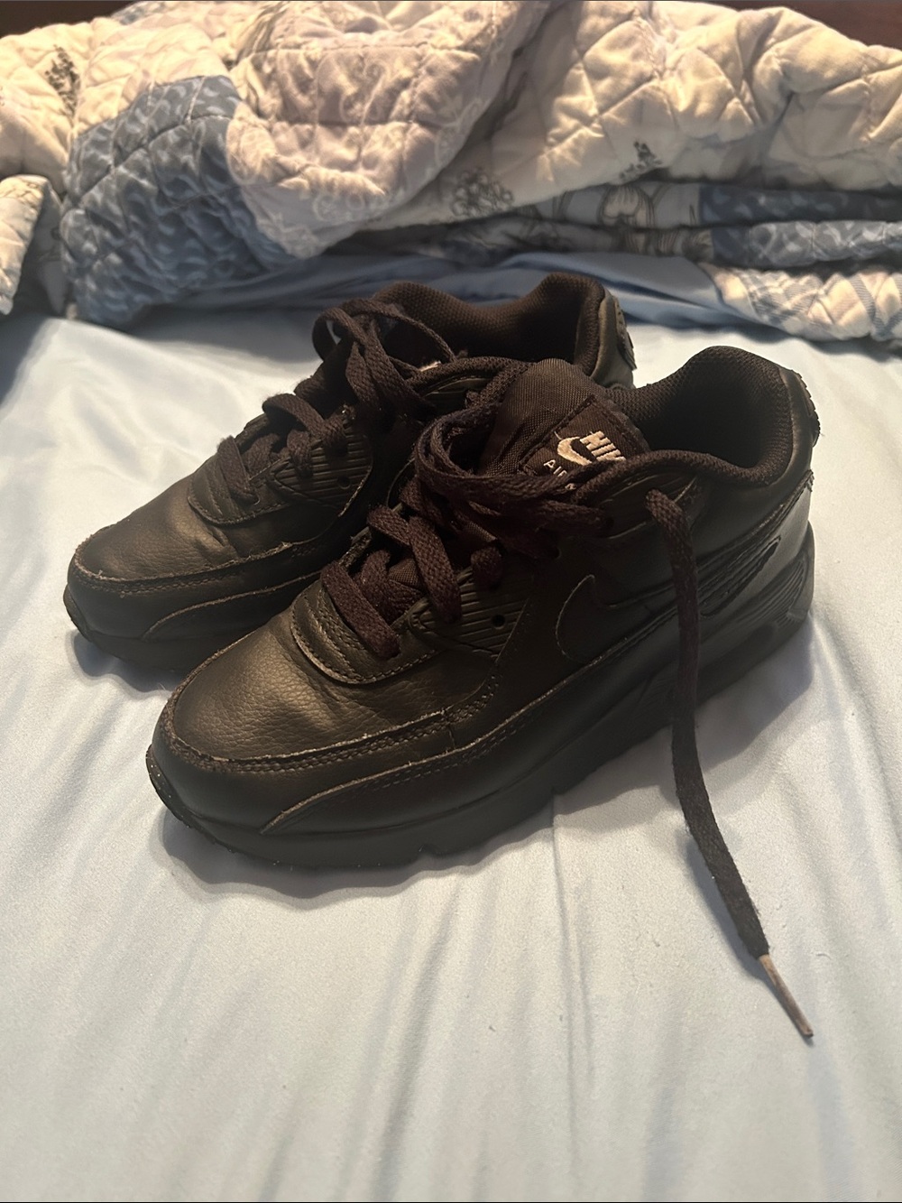 Nike Men's All-Black Leather Athletic Sneakers